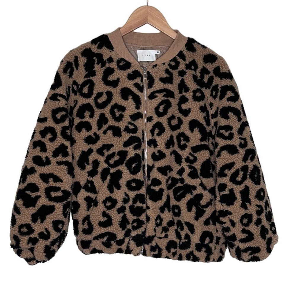 LUSH teddybear animal print leopard jacket size small